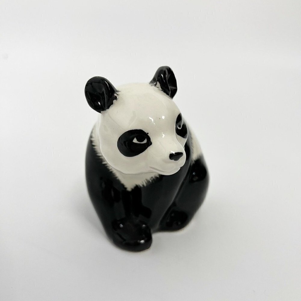VTG Panda Bear Glazed Glossy Ceramic Porcelain Figurine - Picture 9 of 9